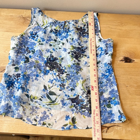 DONCASTER COLLECTION BLOUSE 10 100% SILK RUFFLES SIDE ZIP FLORAL SUMMER FEMININE - Picture 11 of 13